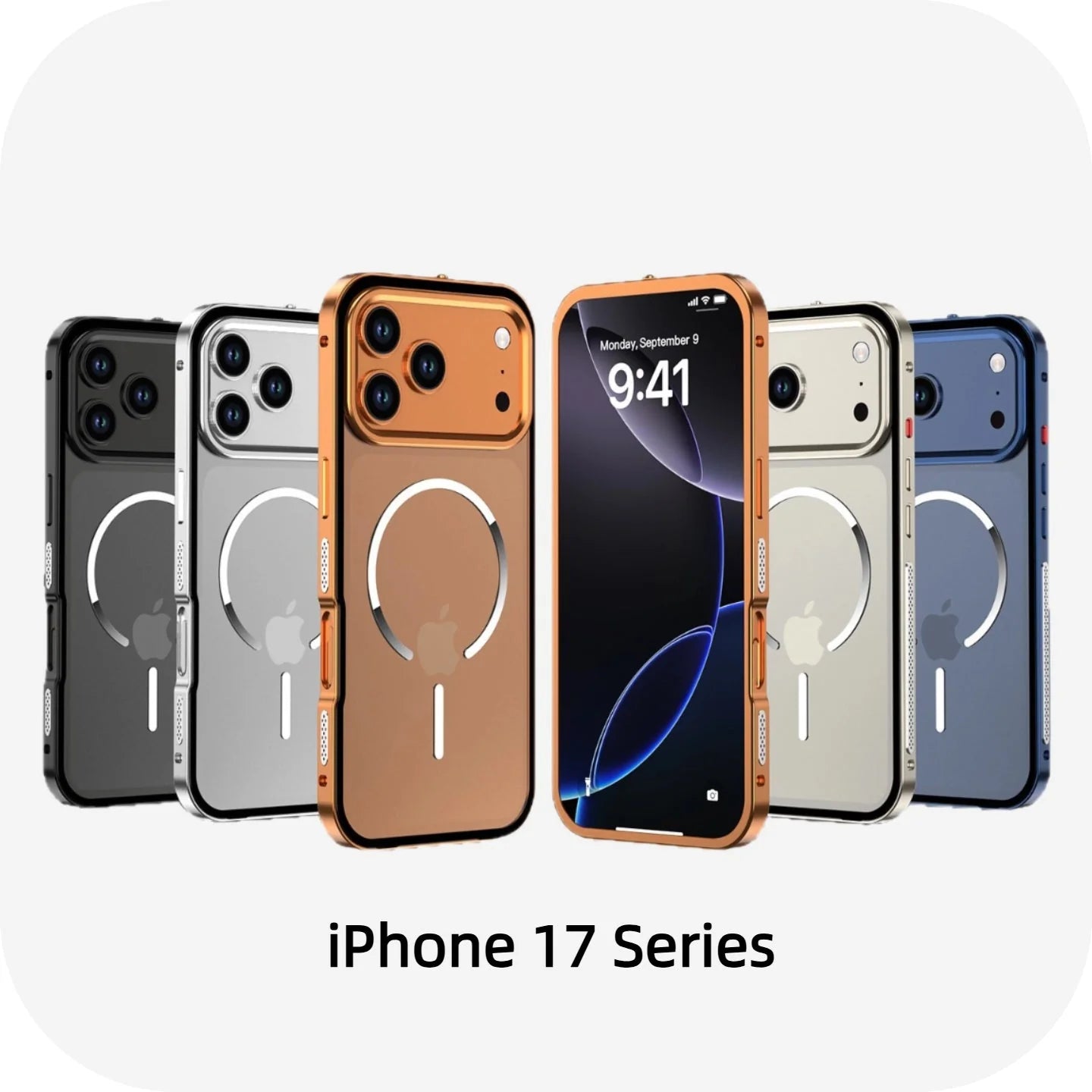 FrostEdge® – iPhone 17 Series Metal Frame Magnetic Case