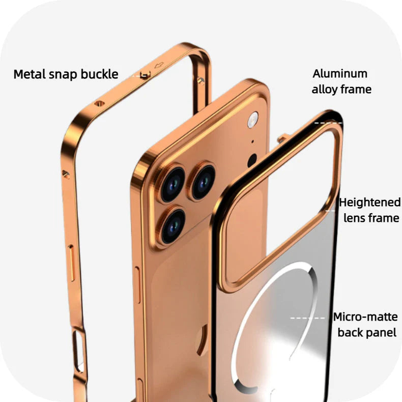 FrostEdge® – iPhone 17 Series Metal Frame Magnetic Case
