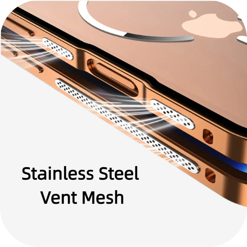 FrostEdge® – iPhone 17 Series Metal Frame Magnetic Case