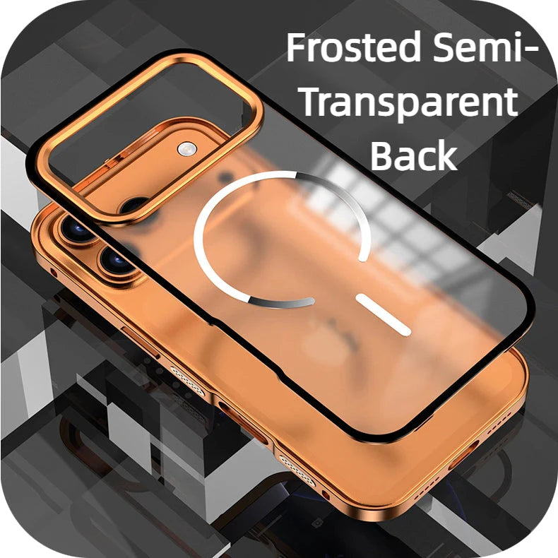 FrostEdge® – iPhone 17 Series Metal Frame Magnetic Case