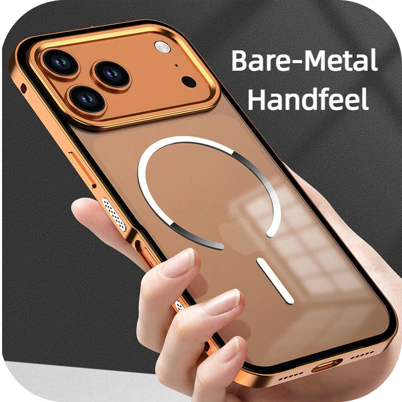 FrostEdge® – iPhone 17 Series Metal Frame Magnetic Case