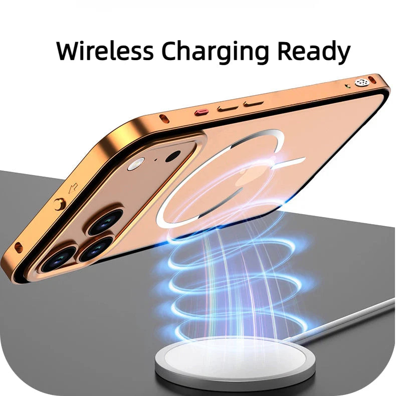 FrostEdge® – iPhone 17 Series Metal Frame Magnetic Case