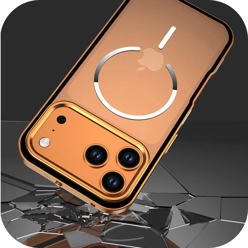 FrostEdge® – iPhone 17 Series Metal Frame Magnetic Case