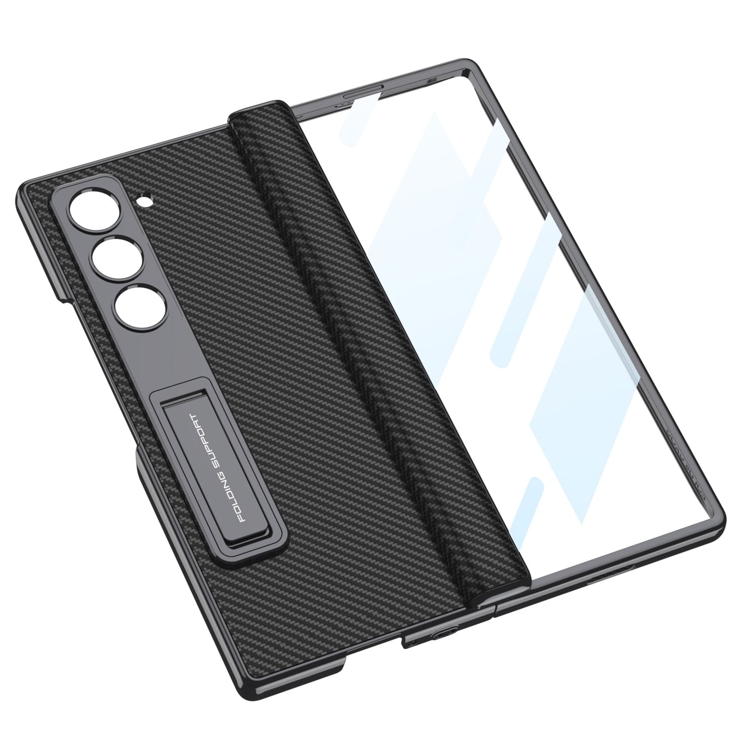 Magnetic Hinge Shockproof Leather Phone Case With Back Screen Protector For Galaxy Z Fold6 - FonKayz
