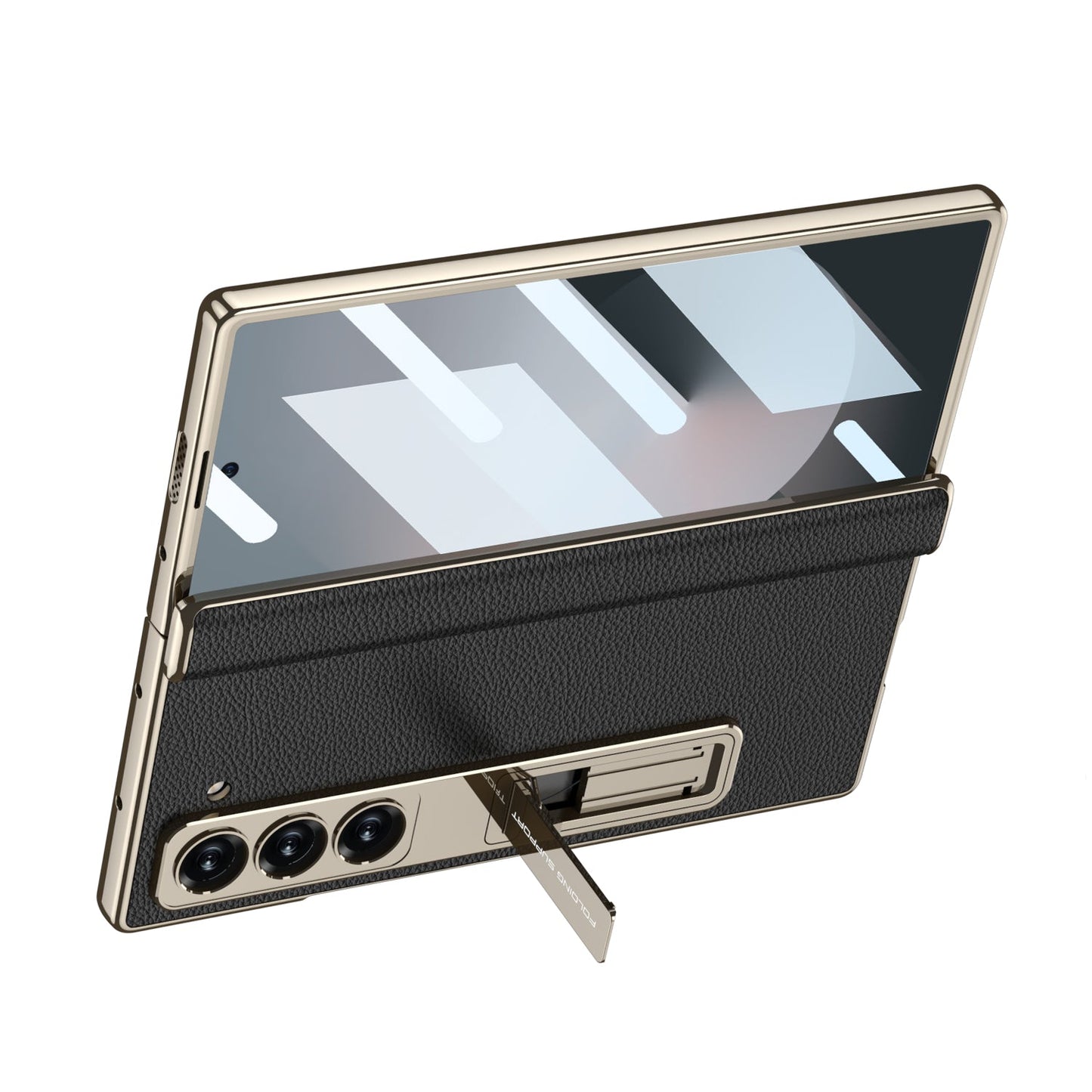 Magnetic Hinge Shockproof Leather Phone Case With Back Screen Protector For Galaxy Z Fold6 - FonKayz