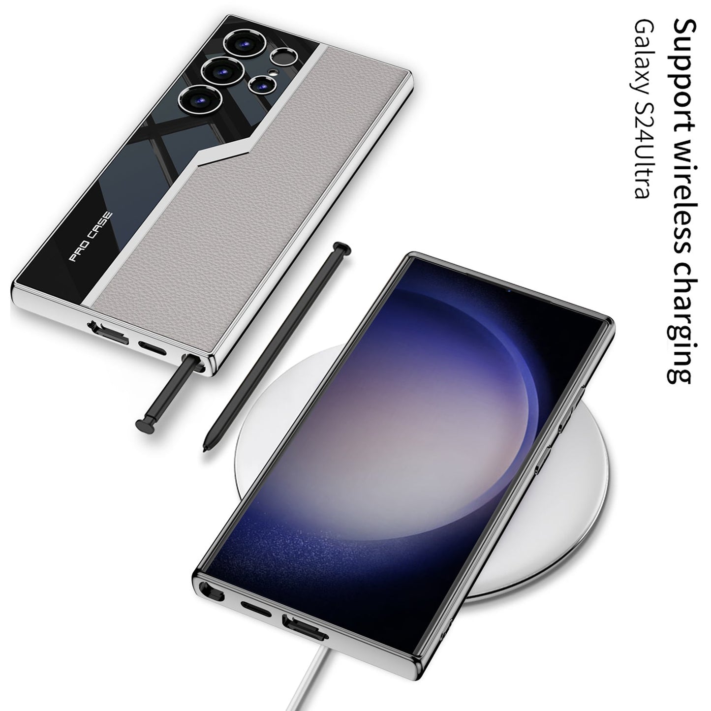 Electroplated Leather Anti-fall Protective Phone Case For Galaxy S24 S23 Ultra Plus - FonKayz