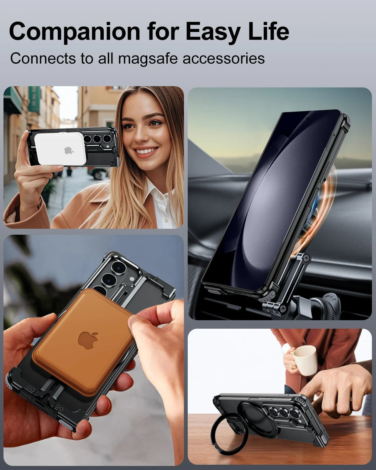 Sleek Magnetic Frameless Aluminum Phone Case for Samsung Galaxy Z Fold Series - FonKayz