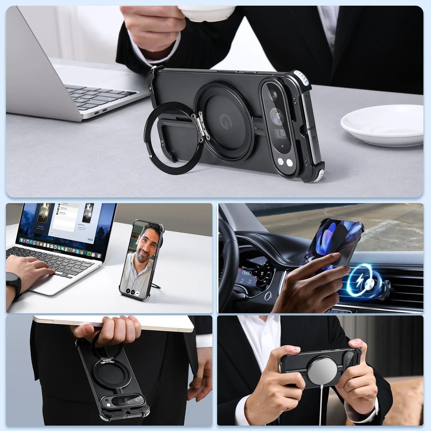 Minimalist Frameless Magsafe Magnetic Kickstand Holder Case - FonKayz
