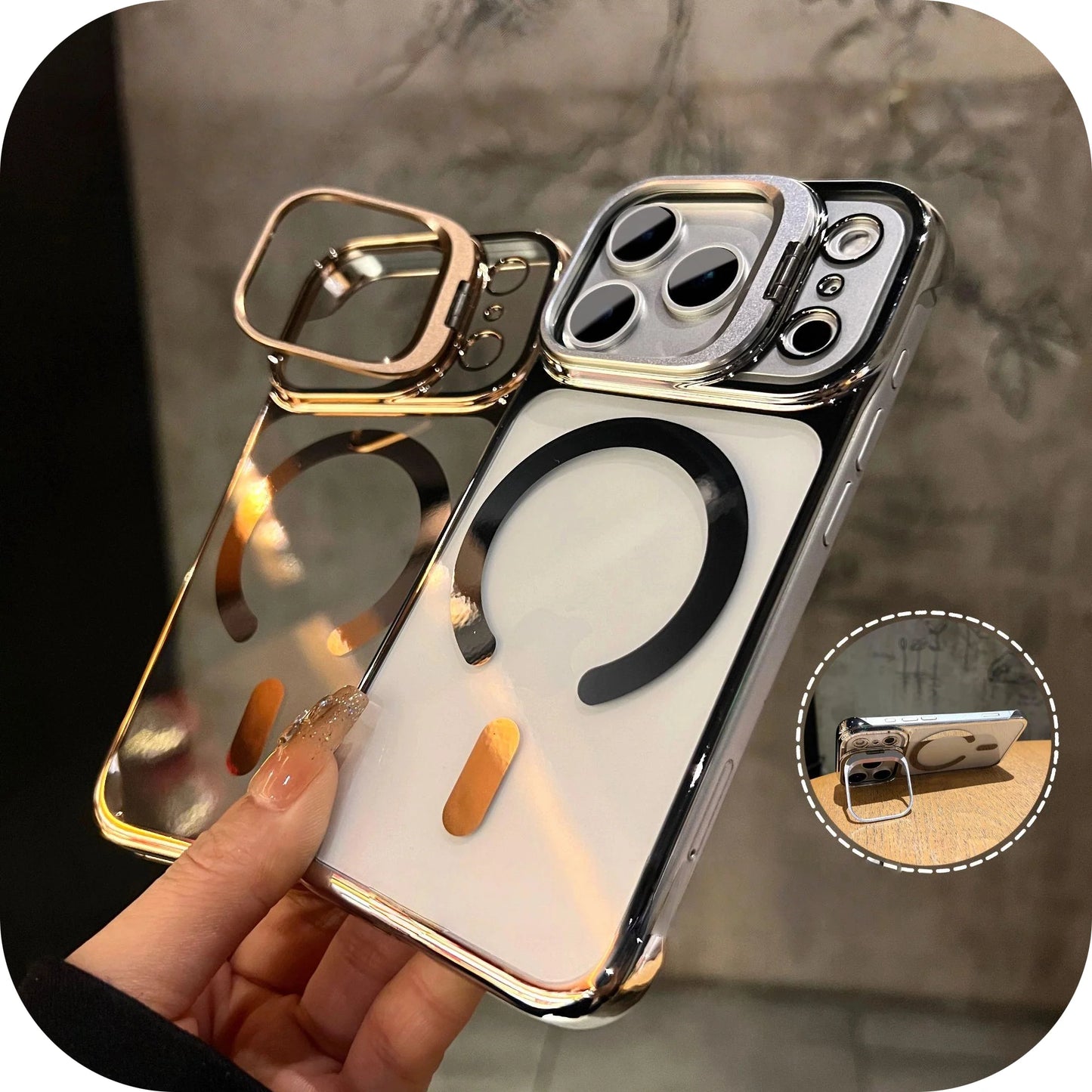 LensStand® – iPhone 17 Series Magnetic Borderless Case