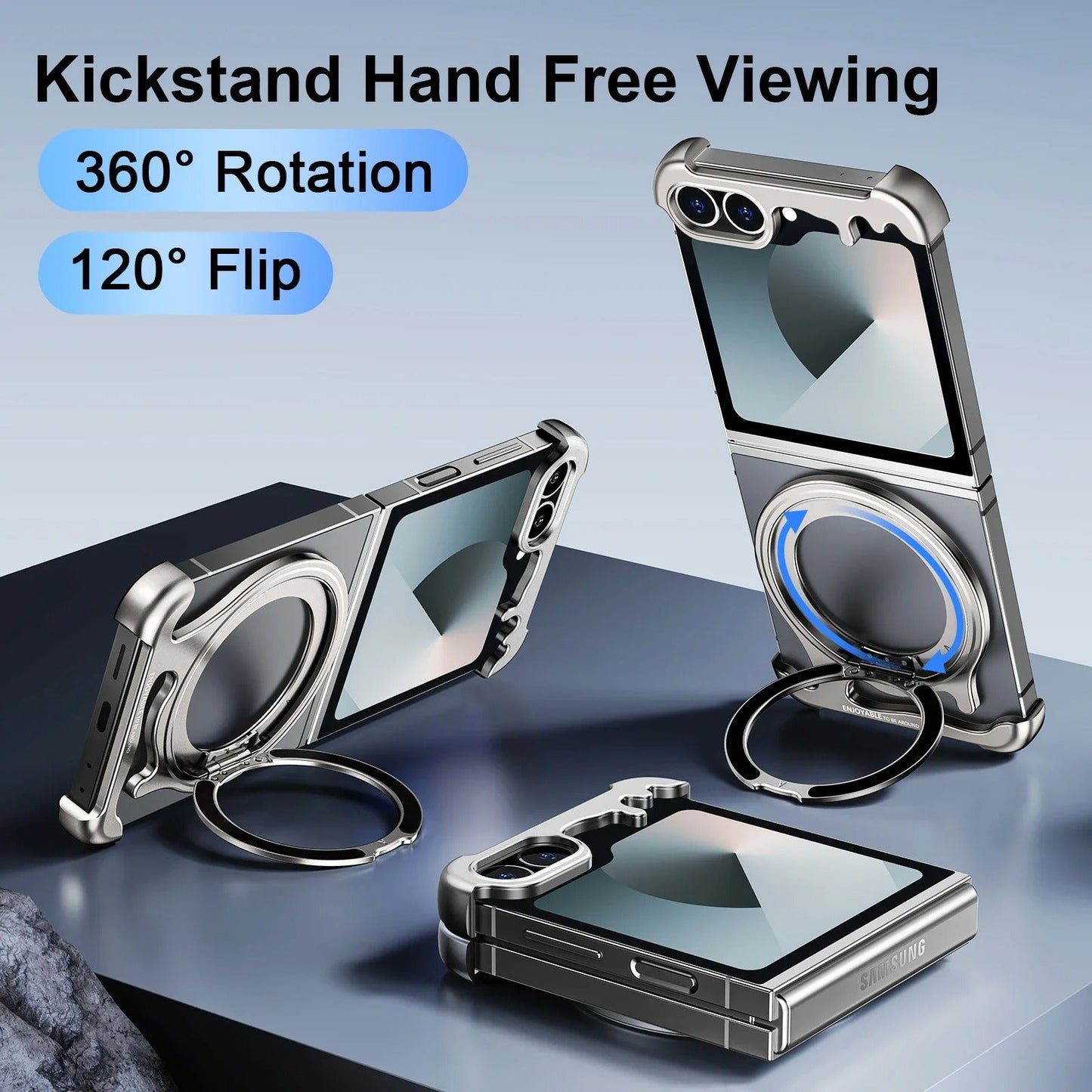 Sleek Rotatable Magnetic Aluminum Case for Galaxy Z Flip 6 - Frameless Design - FonKayz