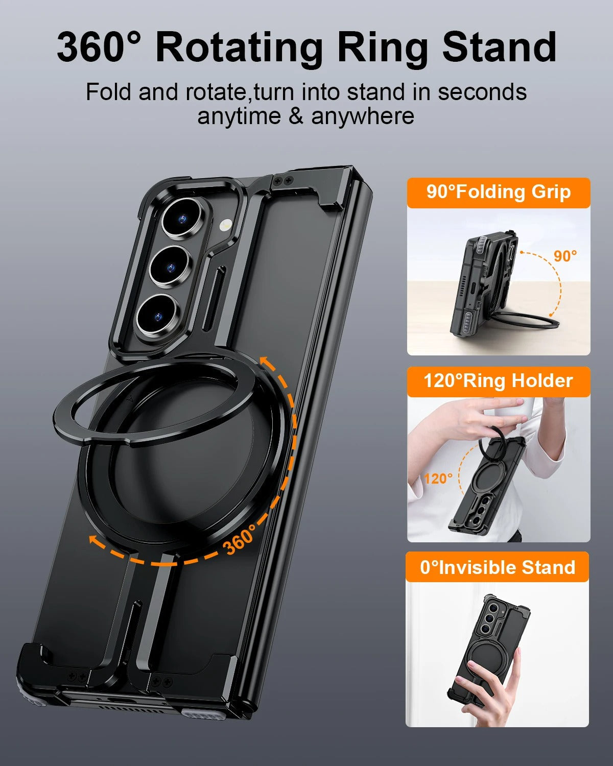Sleek Magnetic Frameless Aluminum Phone Case for Samsung Galaxy Z Fold Series - FonKayz