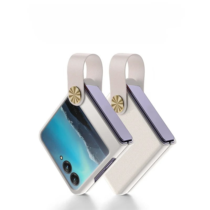 Simple Hand Strap Leather Phone Case for Motorola Razr 50 & 40 Series - FonKayz