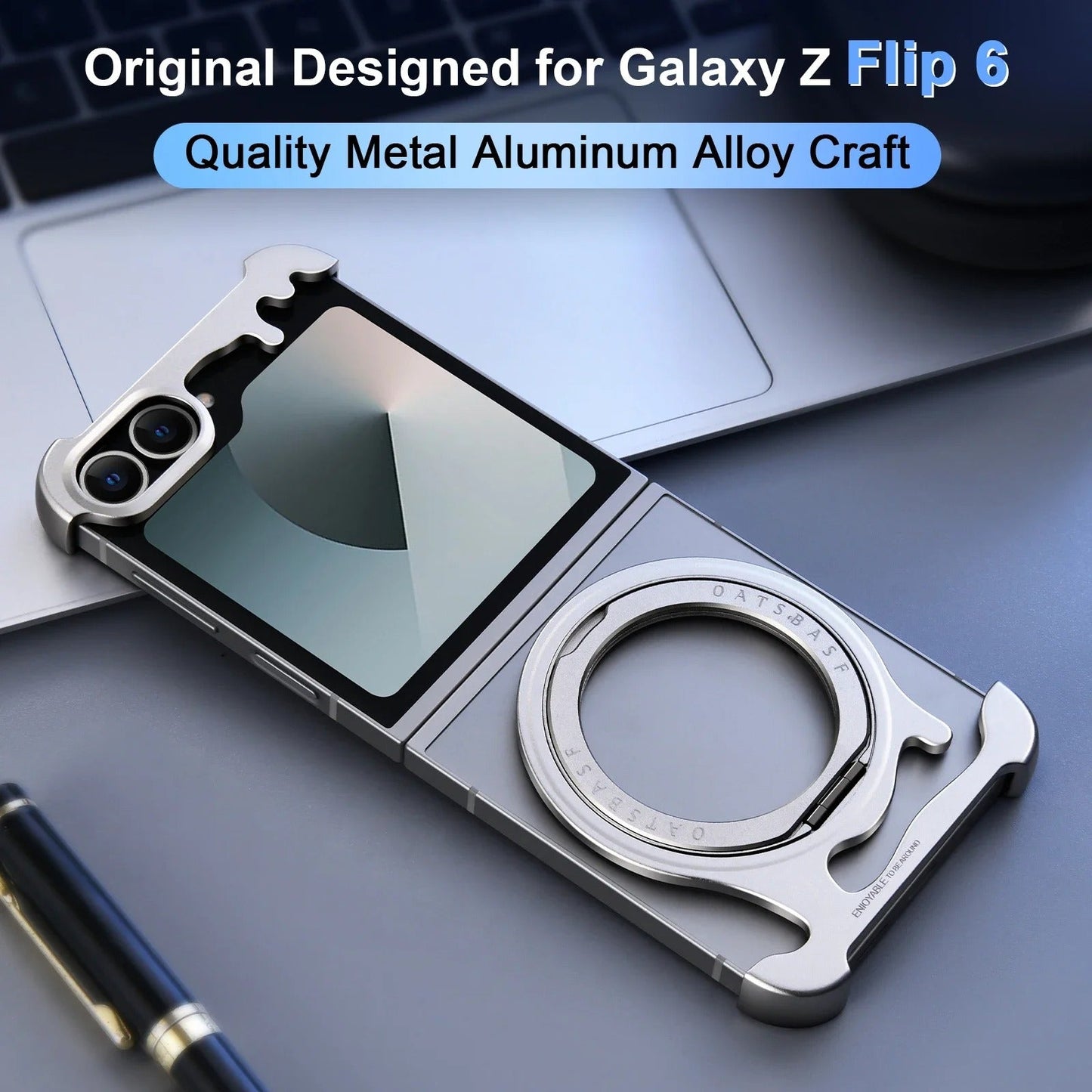 Sleek Rotatable Magnetic Aluminum Case for Galaxy Z Flip 6 - Frameless Design - FonKayz