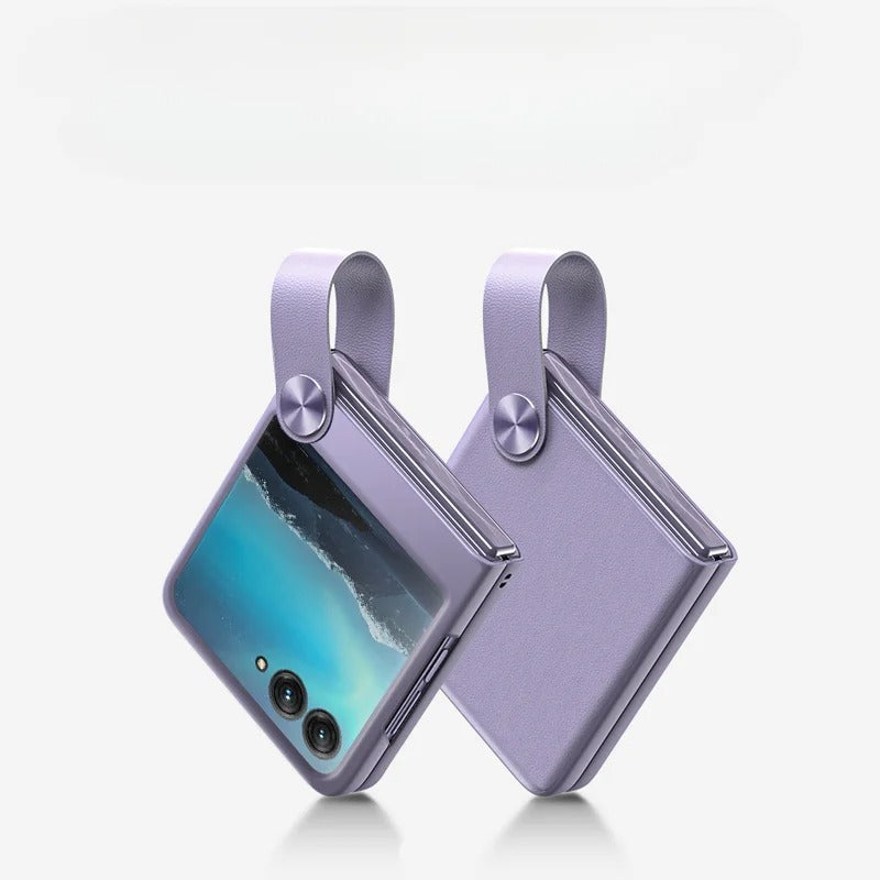 Simple Hand Strap Leather Phone Case for Motorola Razr 50 & 40 Series - FonKayz