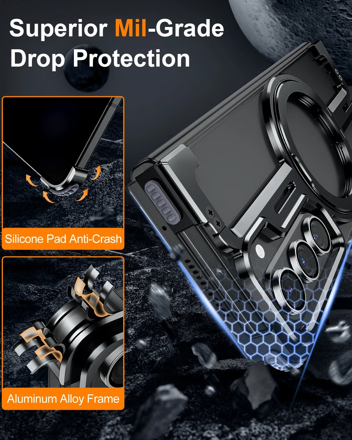 Sleek Magnetic Frameless Aluminum Phone Case for Samsung Galaxy Z Fold Series - FonKayz