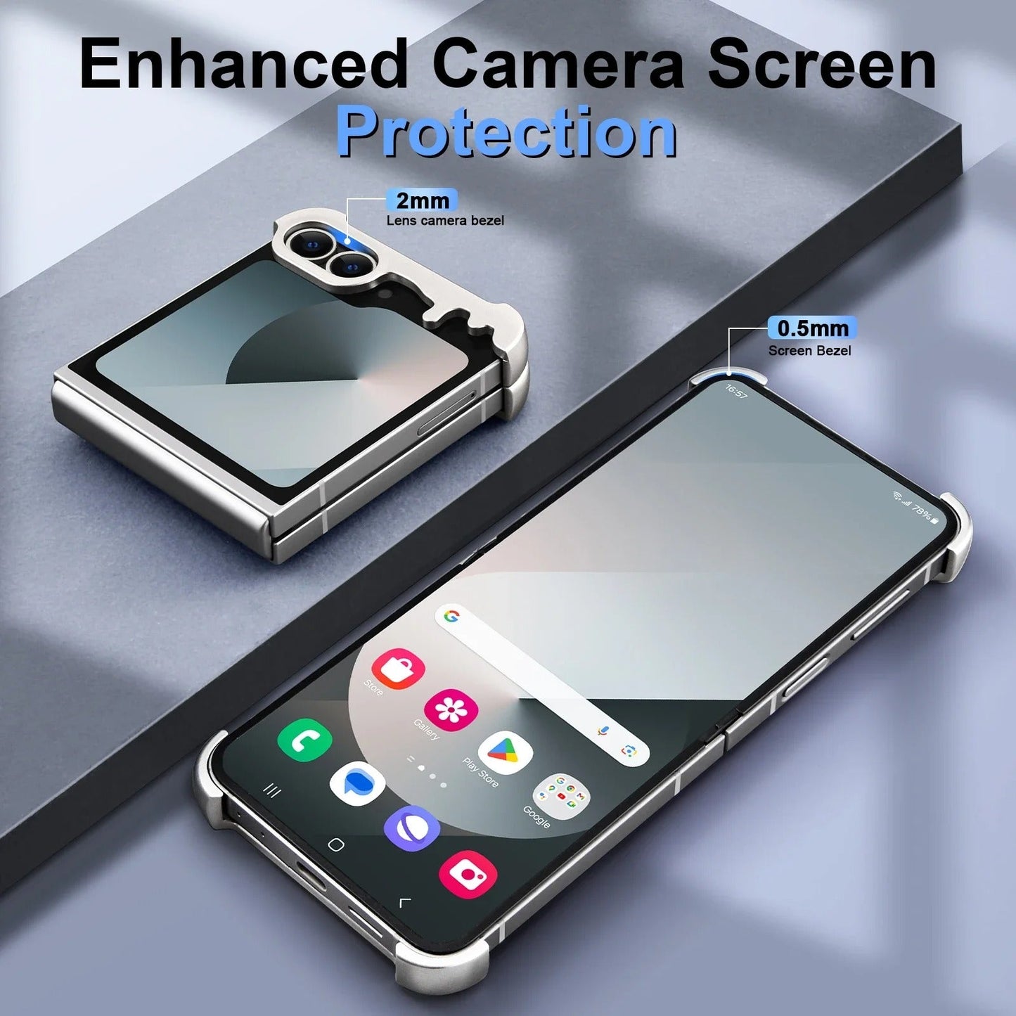 Sleek Rotatable Magnetic Aluminum Case for Galaxy Z Flip 6 - Frameless Design - FonKayz