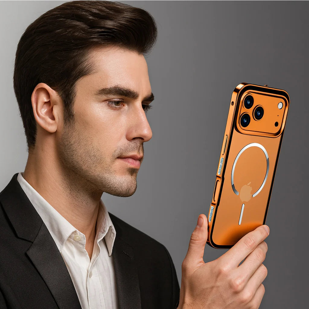FrostEdge® – iPhone 17 Series Metal Frame Magnetic Case