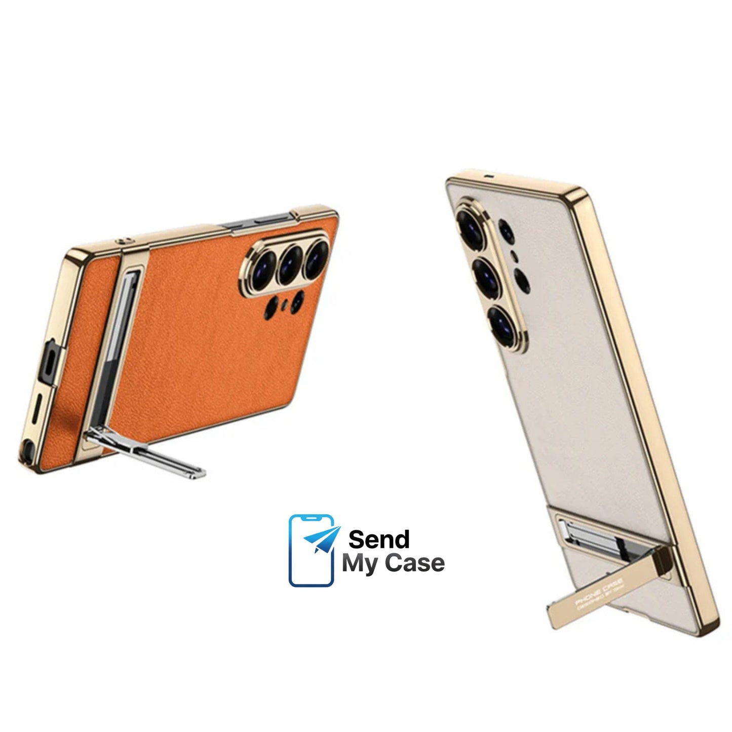 Samsung Galaxy S26 Ultra Leather Kickstand Case – Luxury Slim Stand Cover