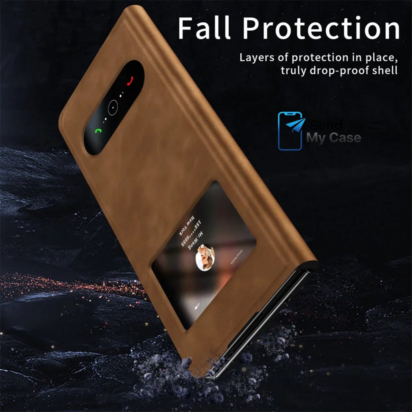 Samsung Galaxy Z Fold 7 Magnetic Leather Smart View Case
