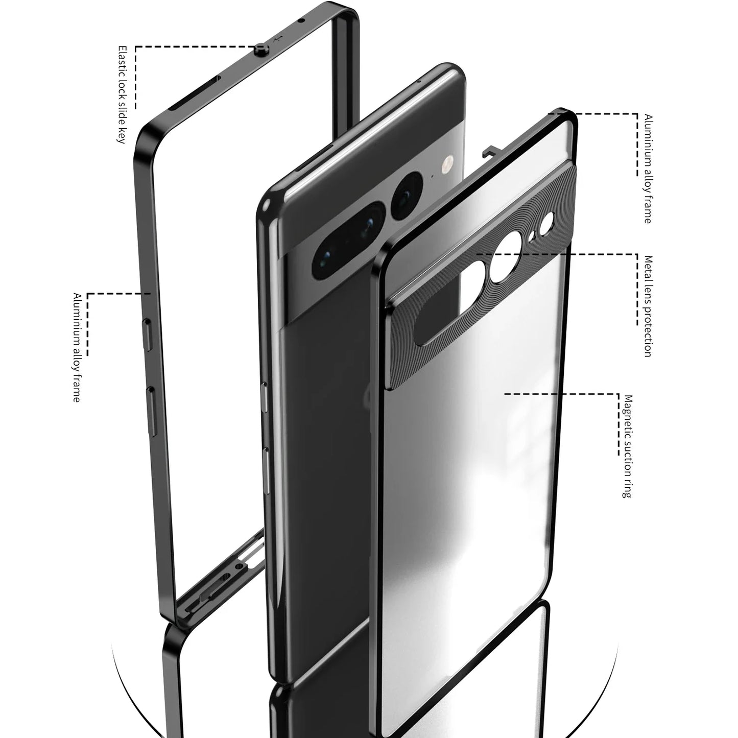 Magnetic Aluminum Case with Camera Protection For Google Pixel Series - FonKayz