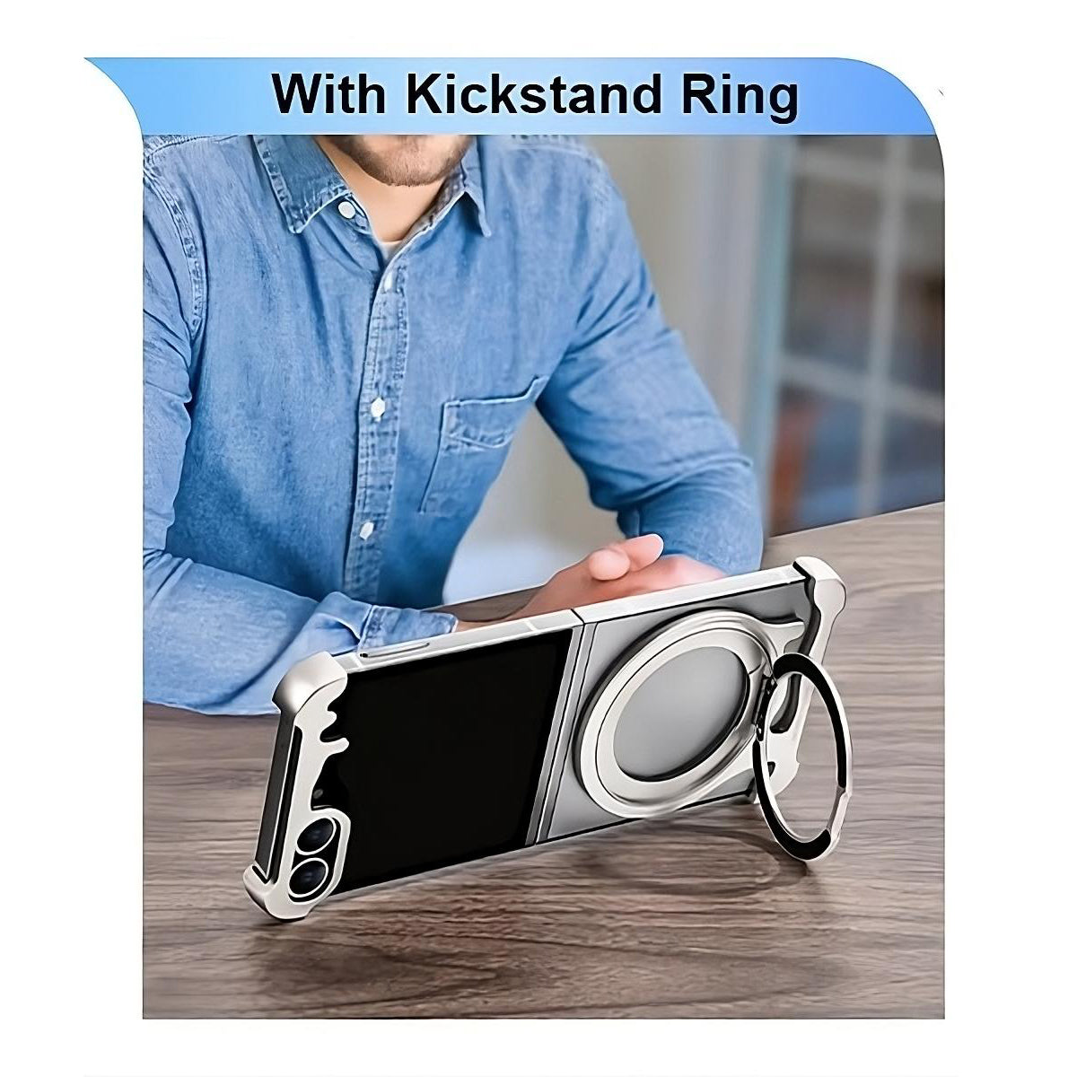 Sleek Rotatable Magnetic Aluminum Case for Galaxy Z Flip 6 - Frameless Design - FonKayz