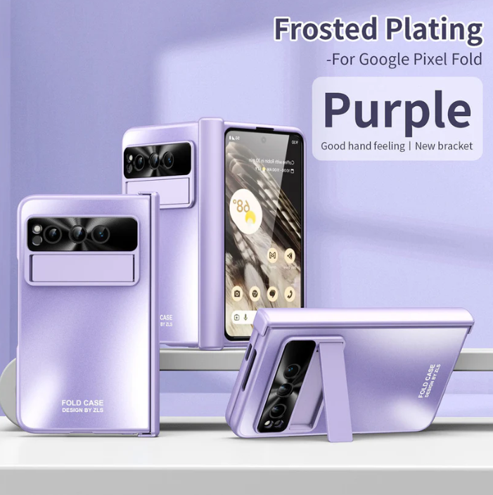 Frosted Plating Case for Google Pixel Fold - Hinge Protector, Screen Protector, and Hidden Kickstand - FonKayz