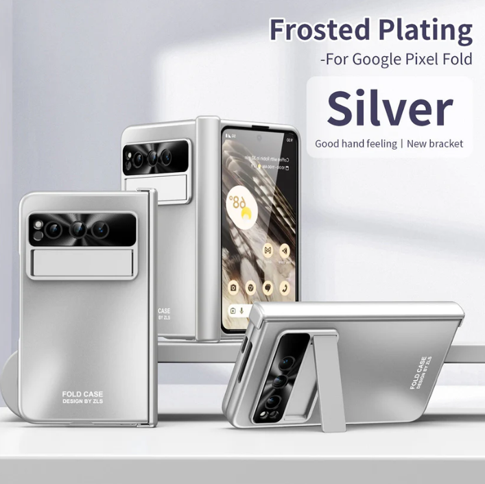 Frosted Plating Case for Google Pixel Fold - Hinge Protector, Screen Protector, and Hidden Kickstand - FonKayz