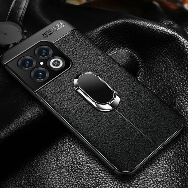Sleek Urban Leather Ring Holder Case for OnePlus Series - Stylish & Functional Protection - FonKayz