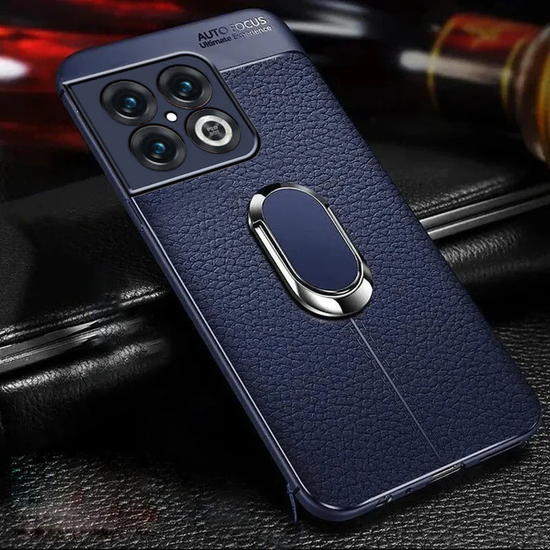 Sleek Urban Leather Ring Holder Case for OnePlus Series - Stylish & Functional Protection - FonKayz
