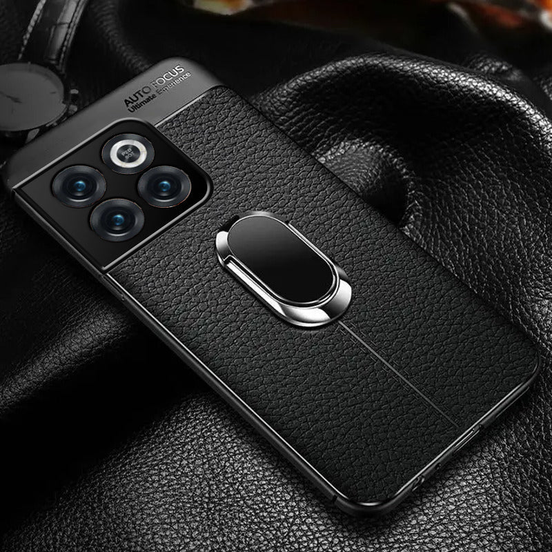 Sleek Urban Leather Ring Holder Case for OnePlus Series - Stylish & Functional Protection - FonKayz