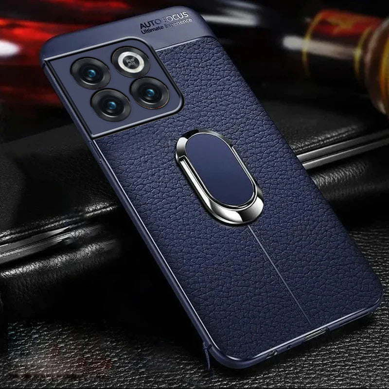 Sleek Urban Leather Ring Holder Case for OnePlus Series - Stylish & Functional Protection - FonKayz