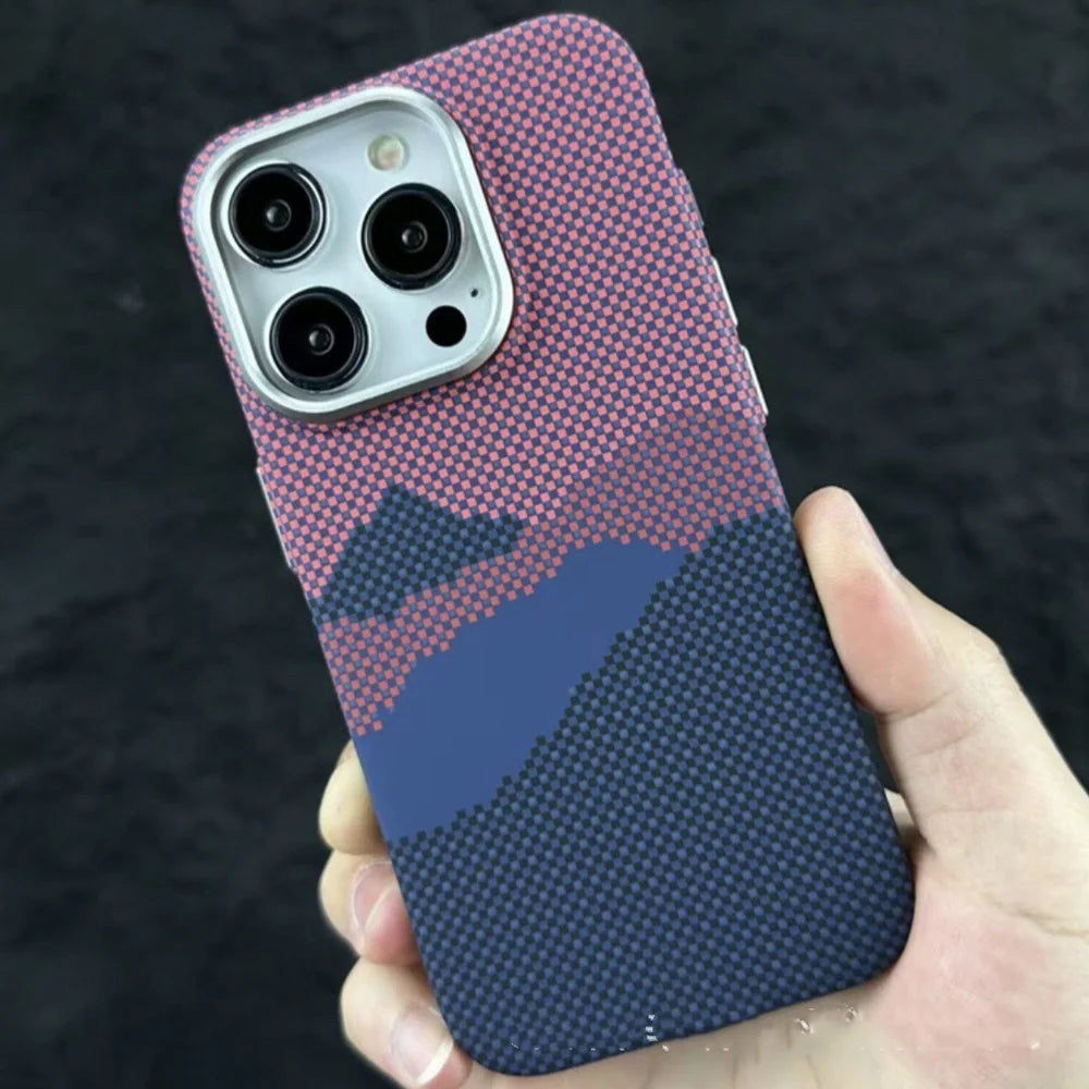 Kevlar Pattern Magnetic Cover for iPhone - FonKayz