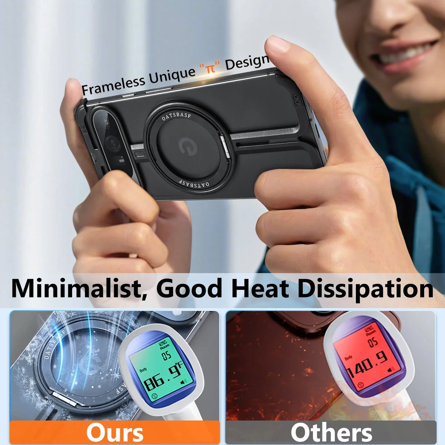 Minimalist Frameless Magsafe Magnetic Kickstand Holder Case - FonKayz
