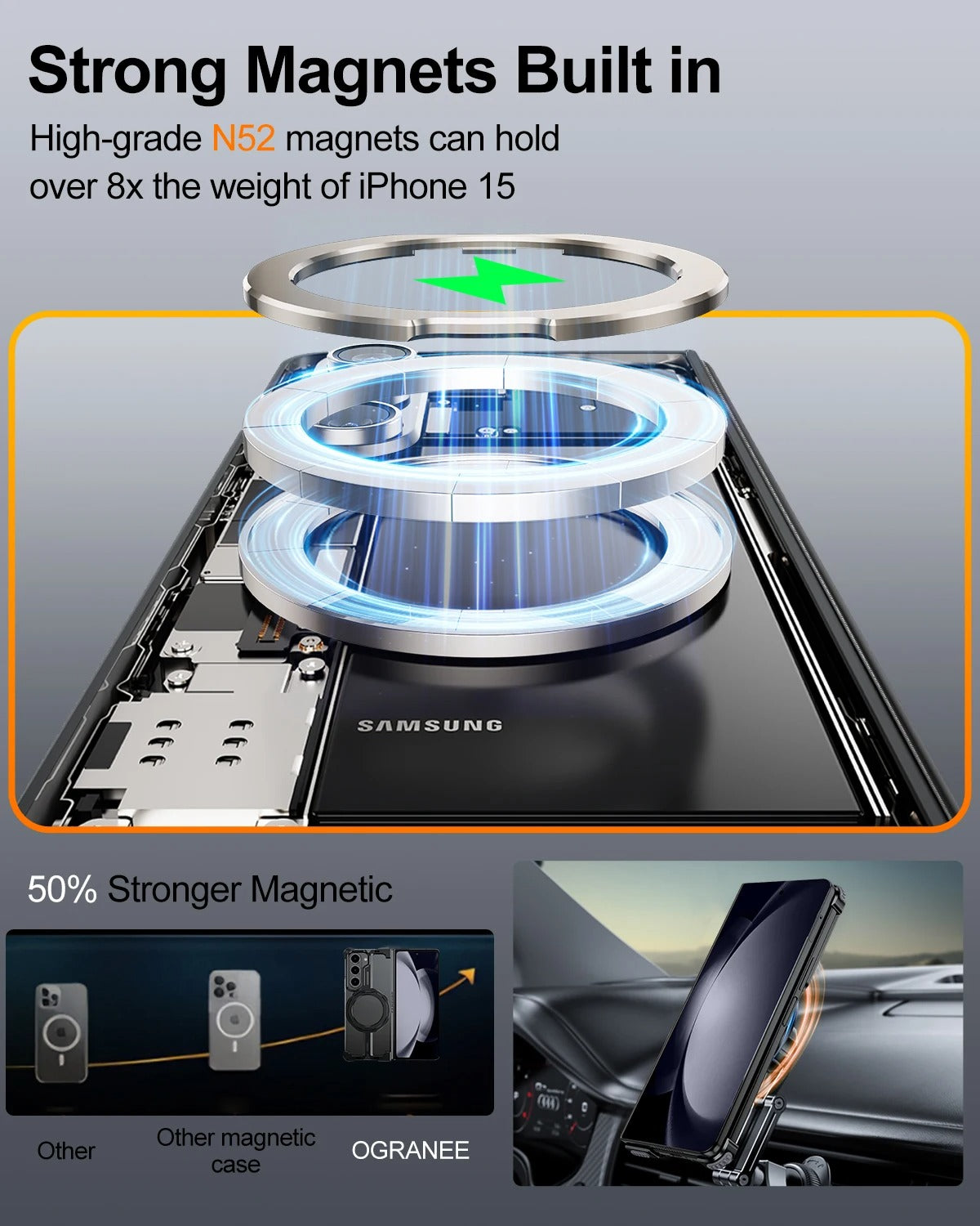 Sleek Magnetic Frameless Aluminum Phone Case for Samsung Galaxy Z Fold Series - FonKayz