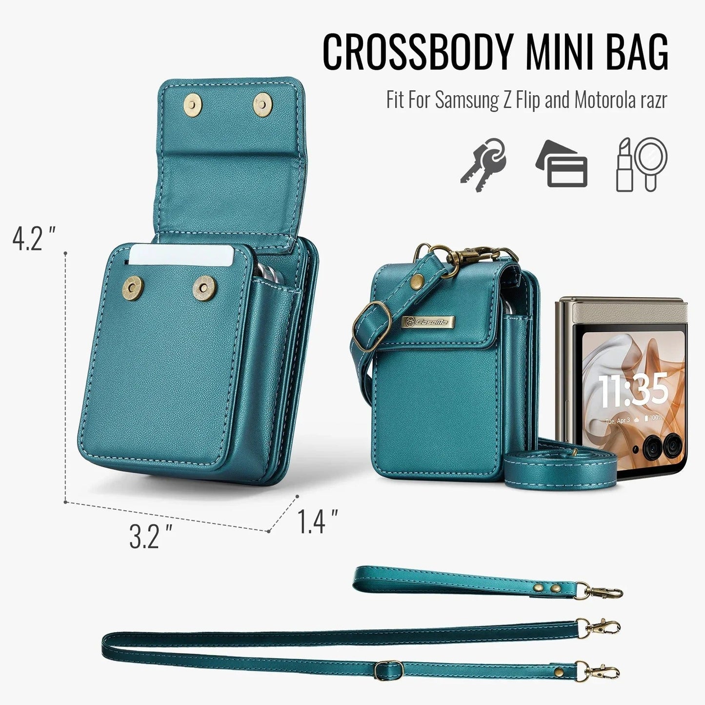 Chic Leather Crossbody Mini Bag for Motorola Razr Series - FonKayz