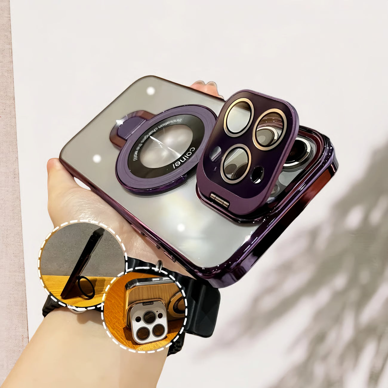 StandFlex® – iPhone 17 Series Dual-Bracket Clear Case - FonKayz