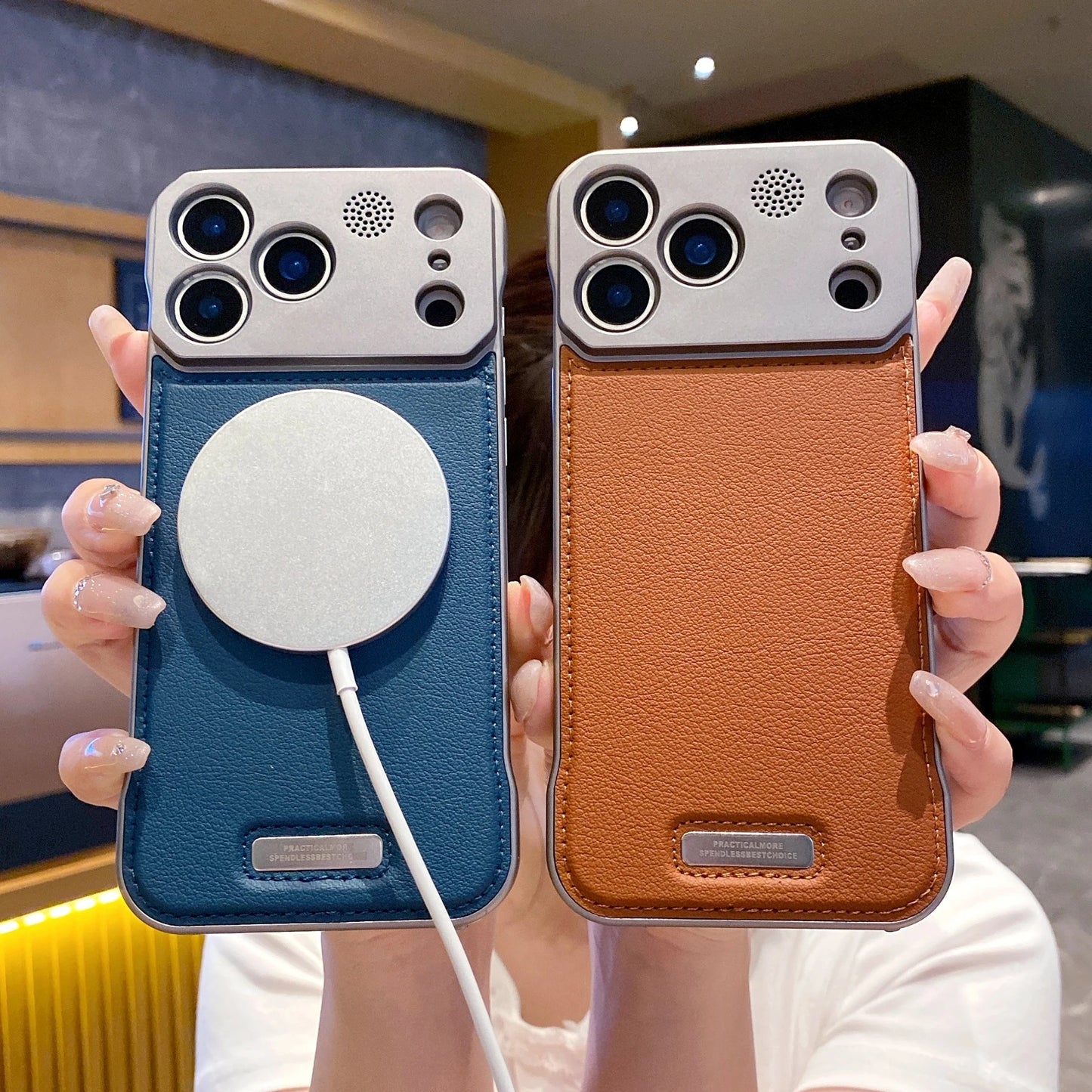Leather Frameless iPhone 17 Case with MagSafe - FonKayz
