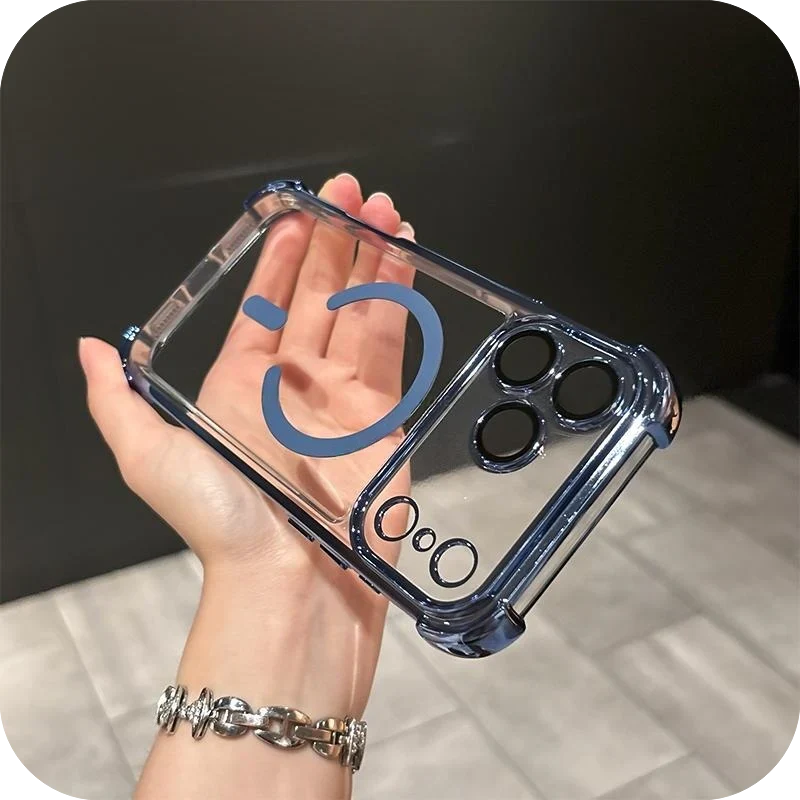 iPhone 17 Pro Max / Pro / Air Magnetic Clear Case – Shockproof Airbag Corners & Anti-Yellowing - FonKayz