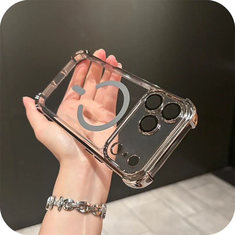 iPhone 17 Pro Max / Pro / Air Magnetic Clear Case – Shockproof Airbag Corners & Anti-Yellowing - FonKayz