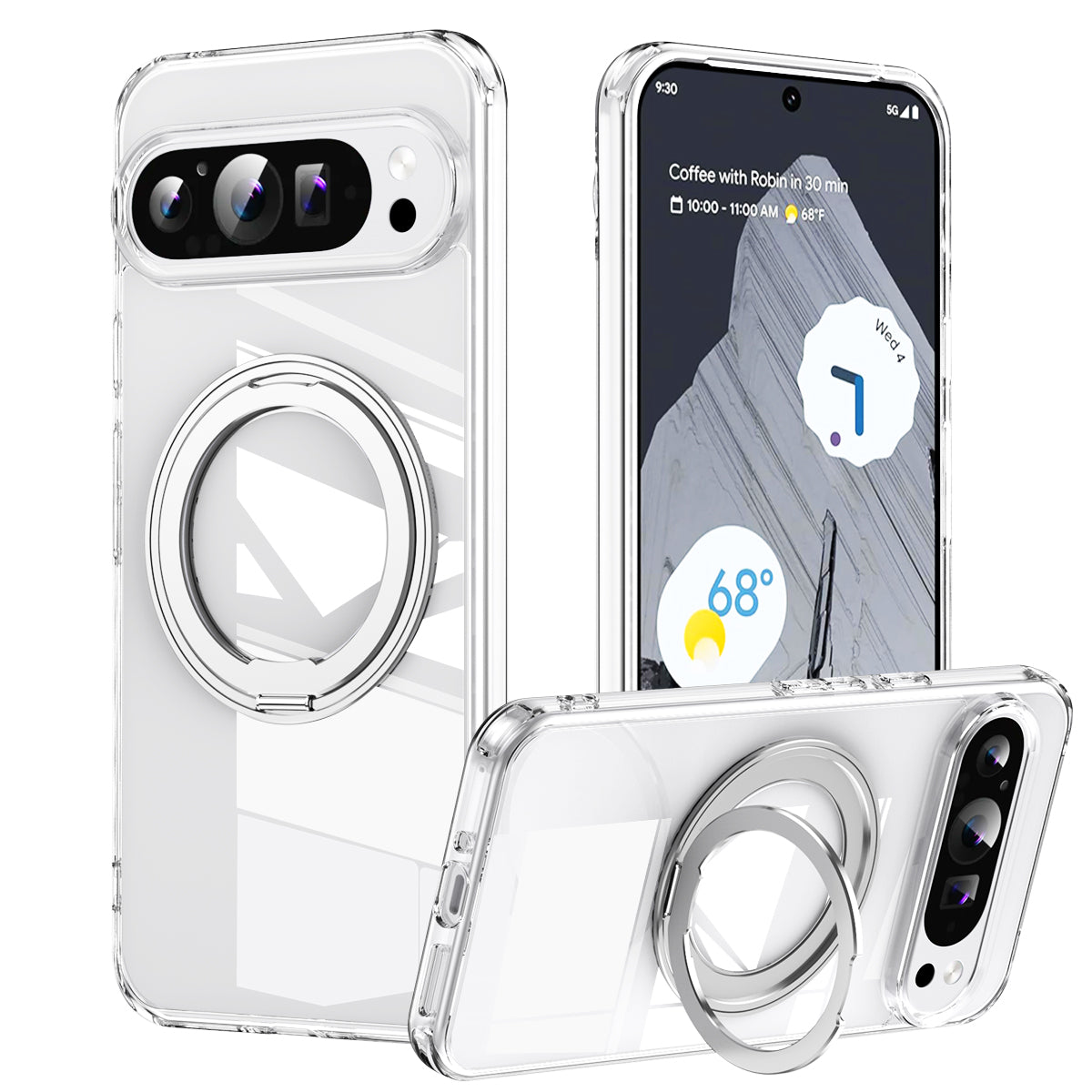 Original Rotating Bracket Transparent MagSafe Case for Google Pixel 9 Series - Clear & Functional Protection - FonKayz