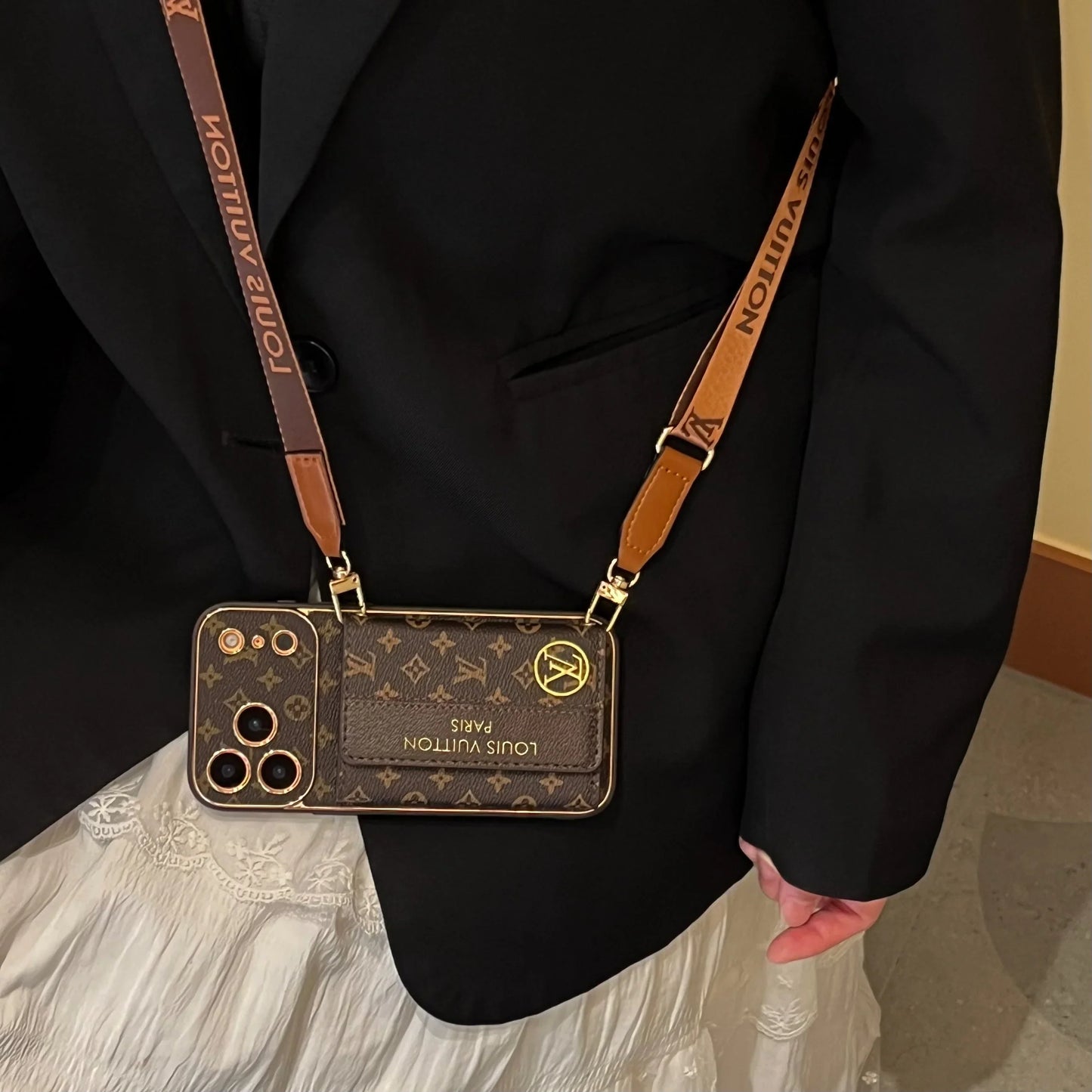 iPhone 17 Pro Max Crossbody Wallet Strap Case