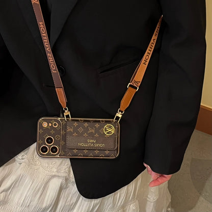 iPhone 17 Pro Max Crossbody Wallet Strap Case