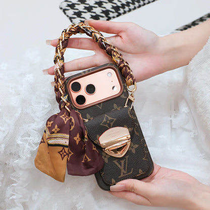 iPhone 17 Pro Max Luxury Scarf Charm Strap Case