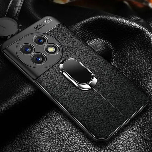 Sleek Urban Leather Ring Holder Case for OnePlus Series - Stylish & Functional Protection