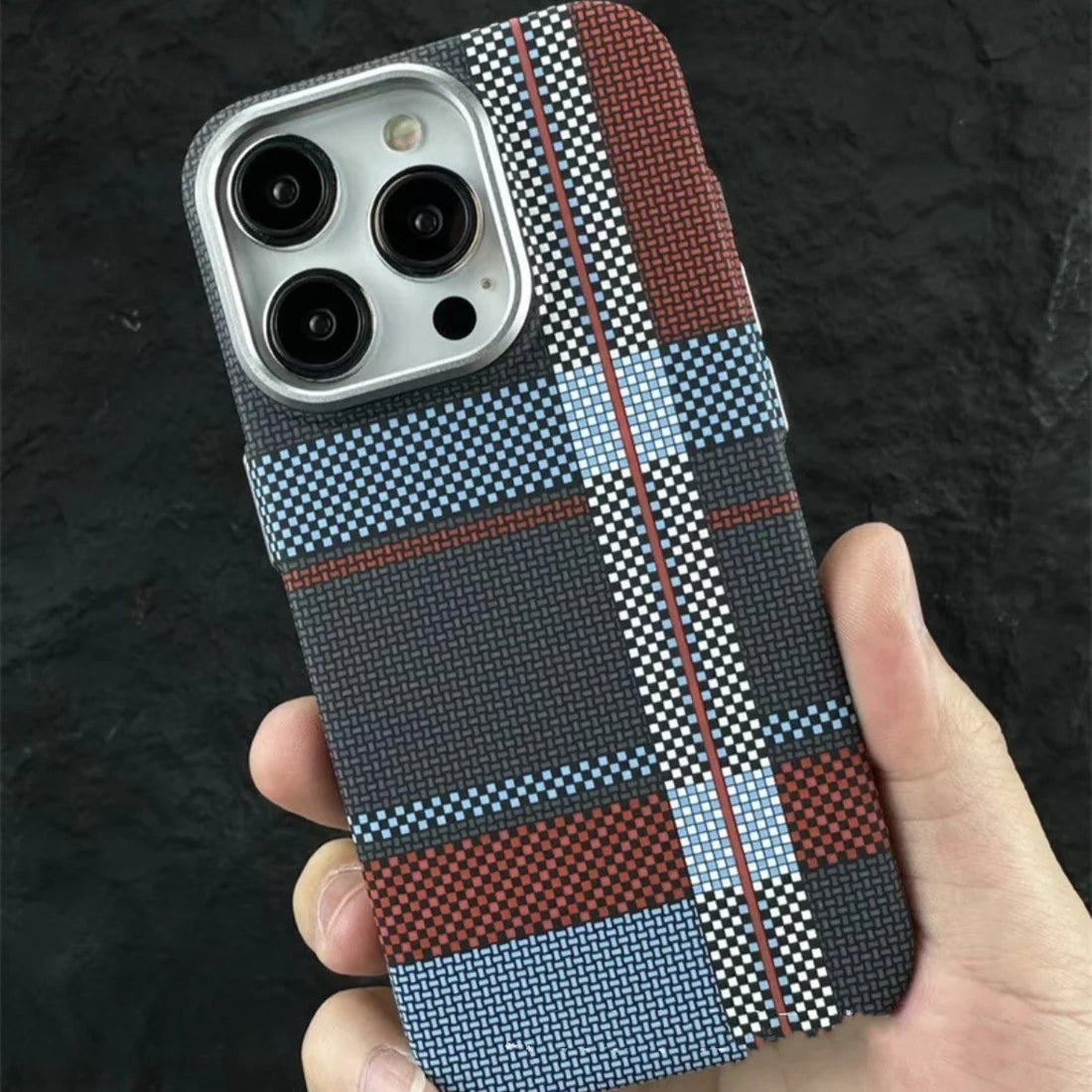 Kevlar Pattern Magnetic Cover for iPhone