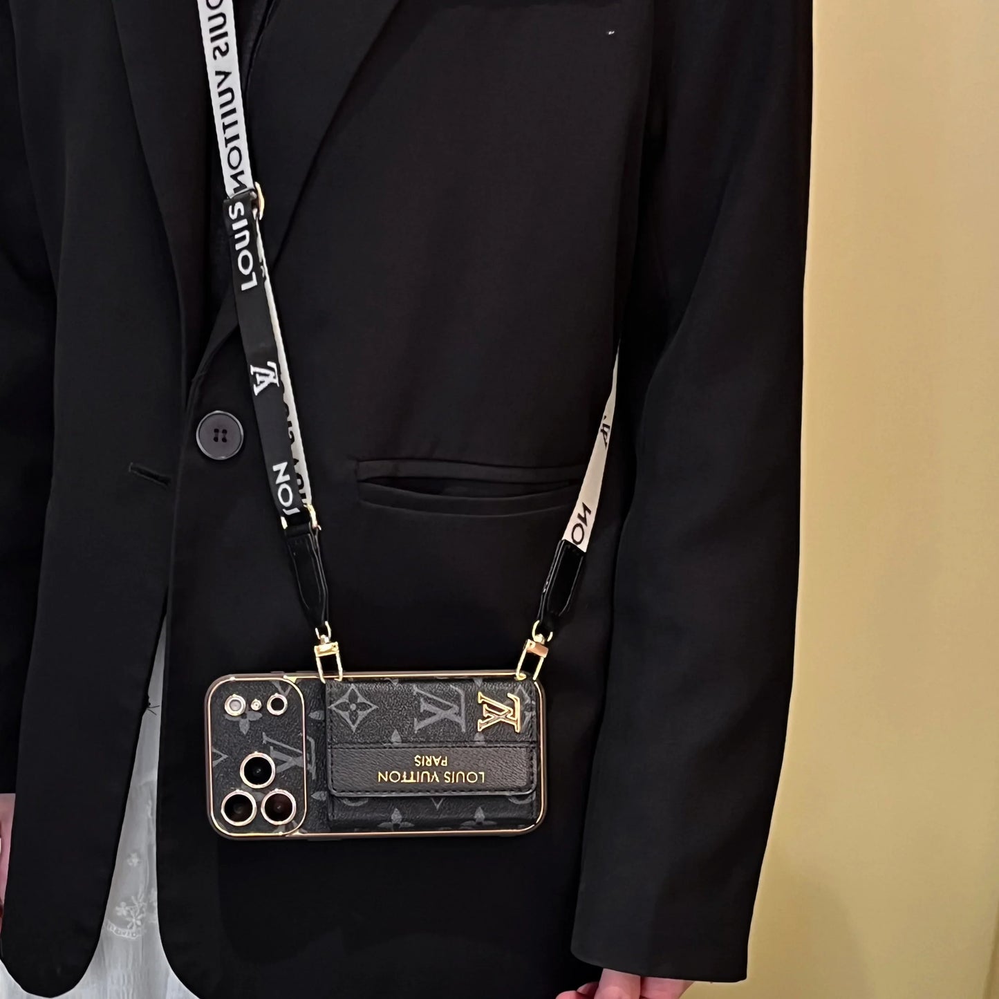 iPhone 17 Pro Max Crossbody Wallet Strap Case