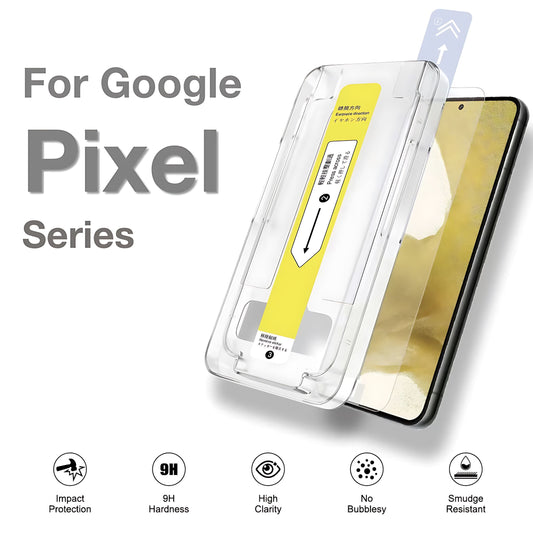 Tempered Glass Screen Protector for Google Pixel 6a 7 7a 8 9 Pro XL - Easy Install, Anti-Dust Kit - FonKayz