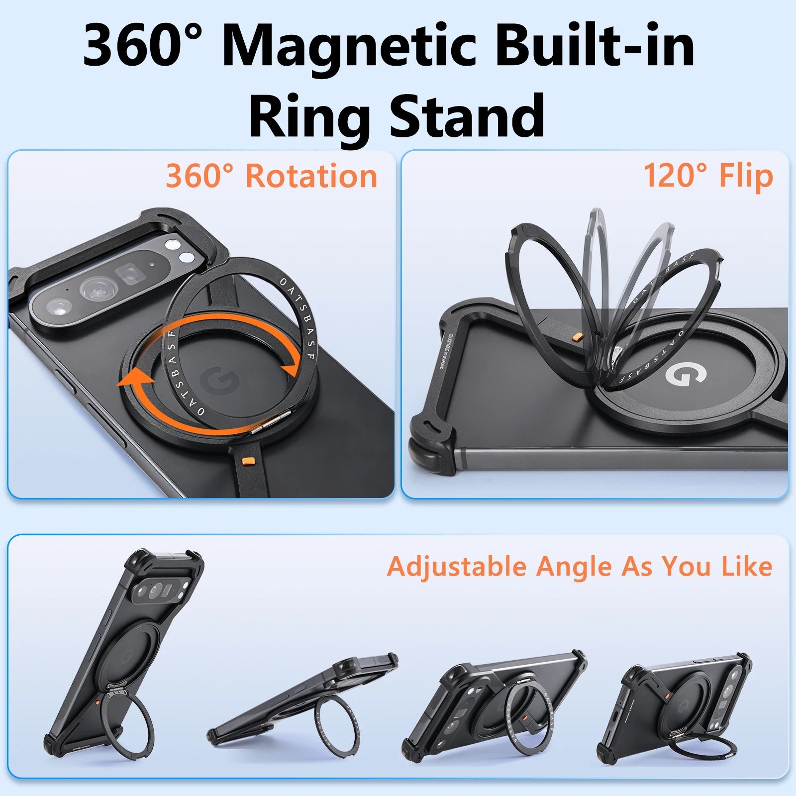 Minimalist Frameless Magsafe Magnetic Kickstand Holder Z Shape Case - FonKayz