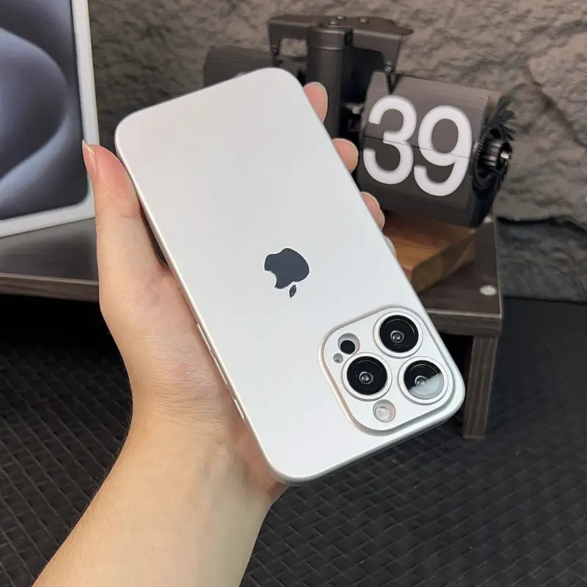 🔥2024 New style-Ultra-thin original color cooling hard case-Comes with glass lens film