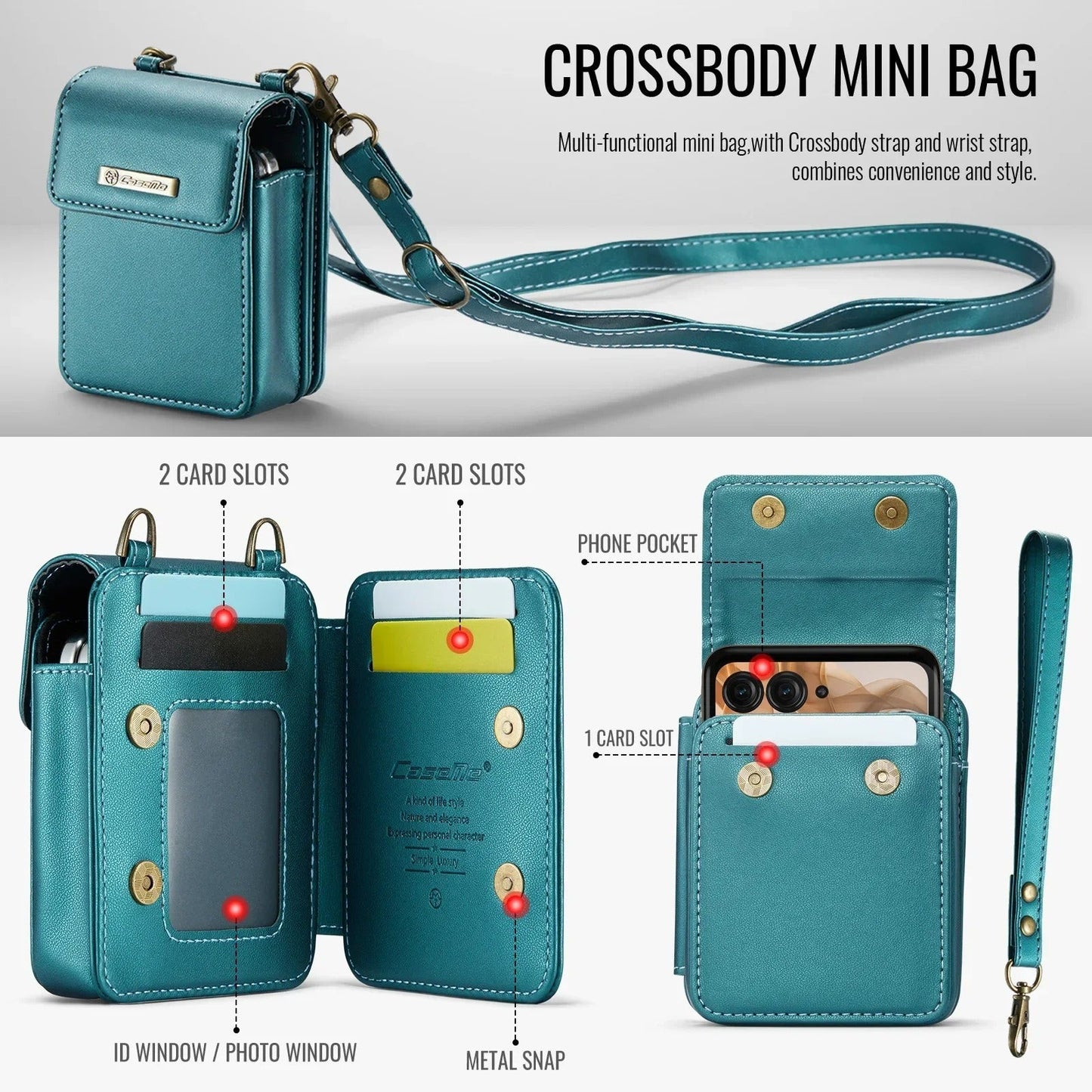 Chic Leather Crossbody Mini Bag for Motorola Razr Series